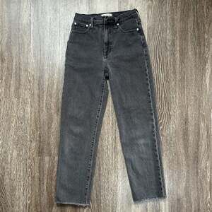 Madewell The Perfect Vintage Straight Jean in Lunar Wash Faded Black Size 25
